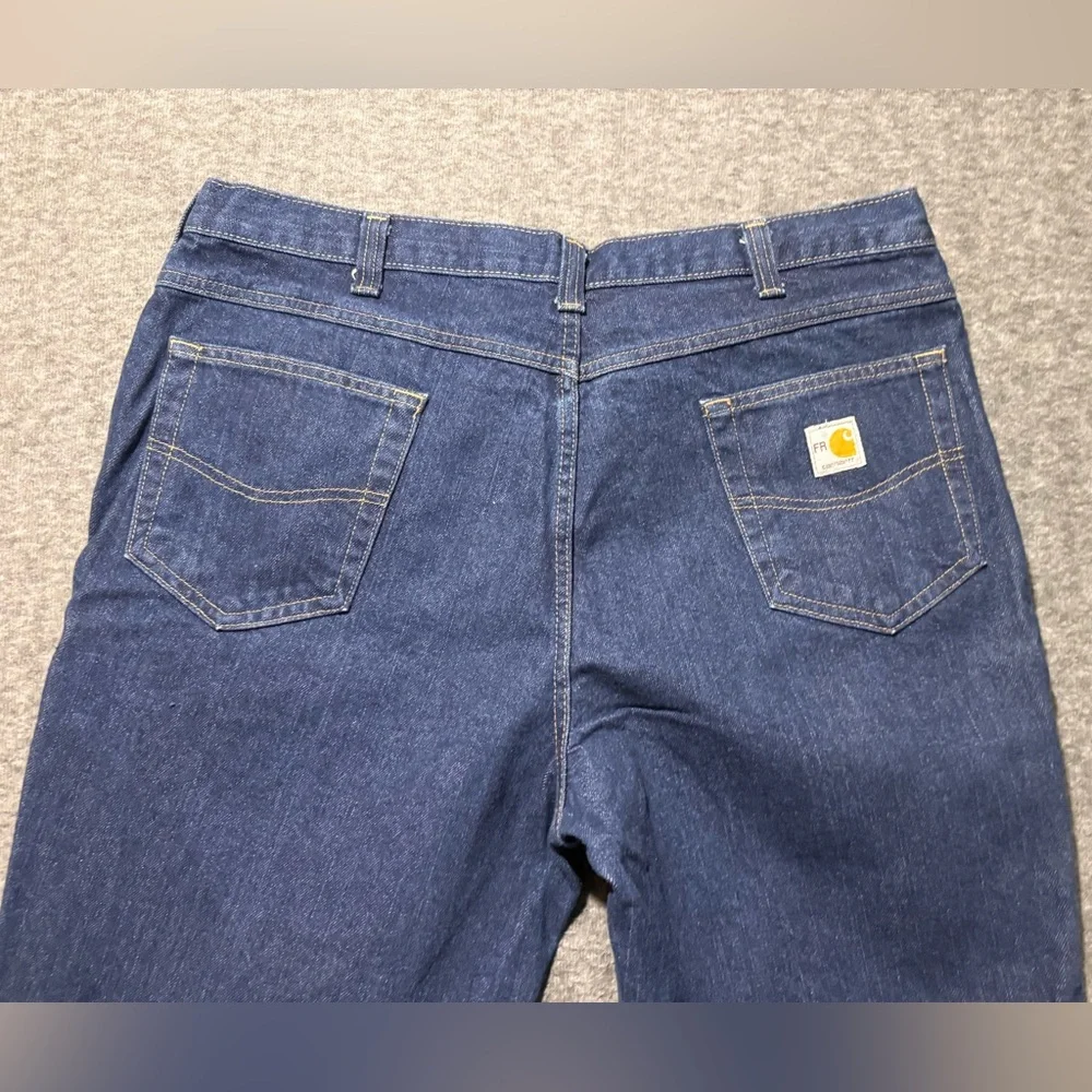 Carhartt FR Jeans Mens 40x32 (fit 38x32) blue heavy durable Straight cotton work
